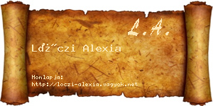 Lóczi Alexia névjegykártya